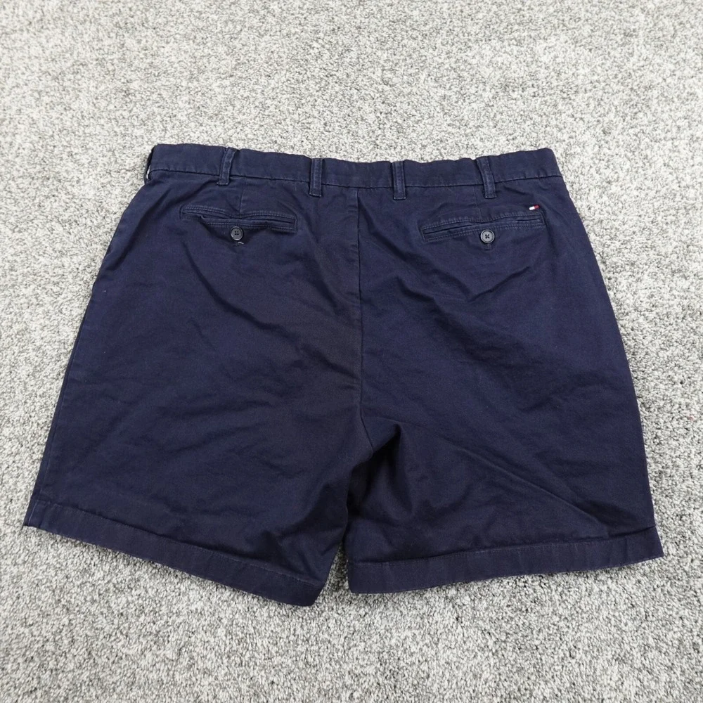 Tommy Hilfiger Shorts Mens 38 Blue Flag Chino Bermuda Casual Preppy Stretch Golf